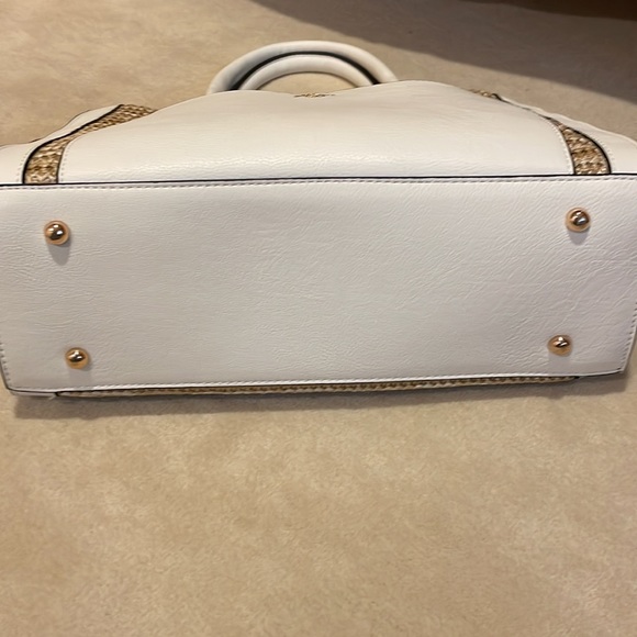 DUNE LONDON woven straw and white  faux leather tote bag - Picture 6 of 16